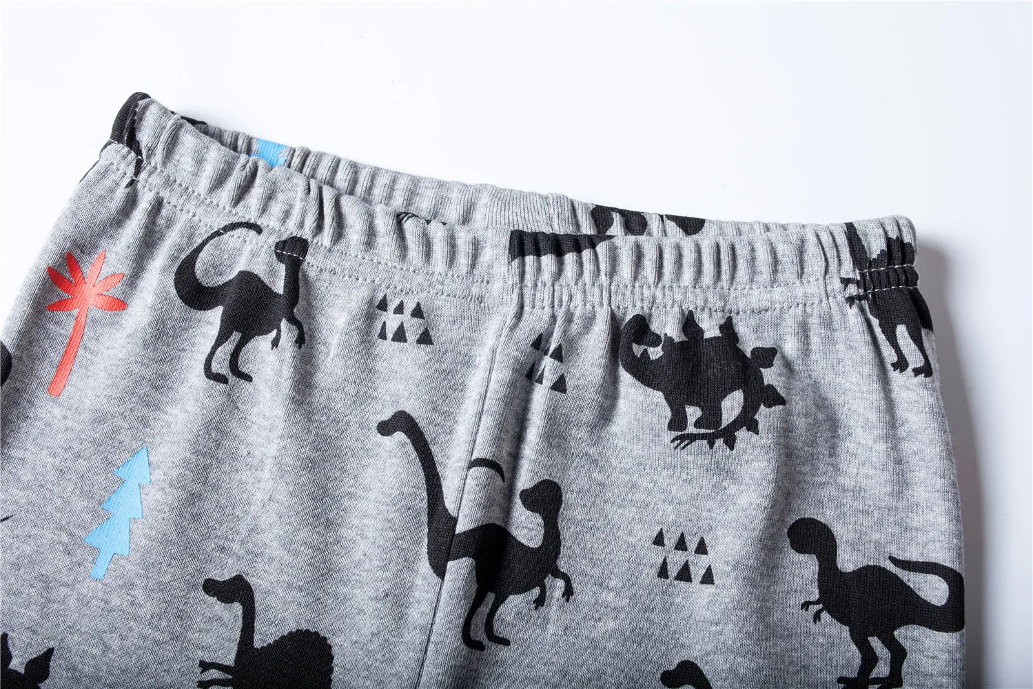 100% Cotton Kids Dinosaur Red Pajama Set