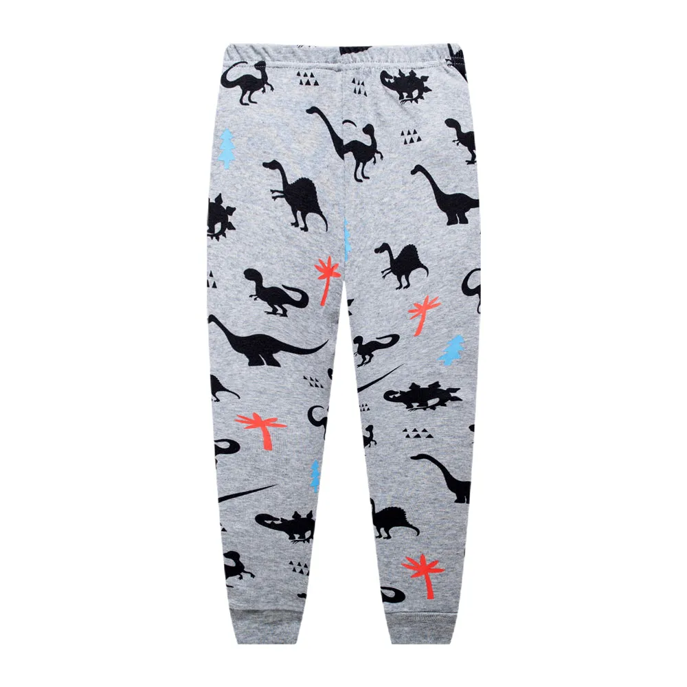 100% Cotton Kids Dinosaur Red Pajama Set