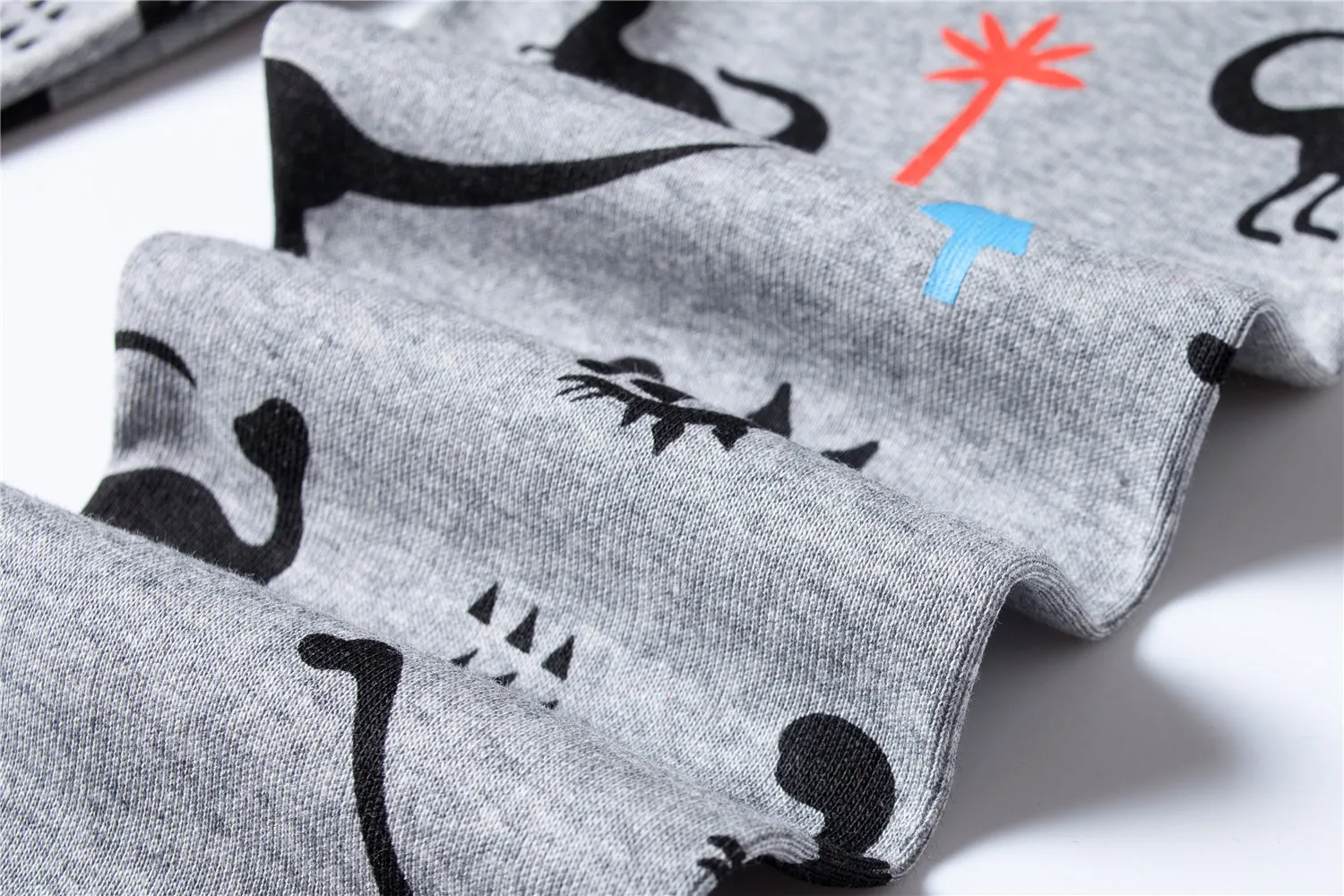 100% Cotton Kids Dinosaur Red Pajama Set