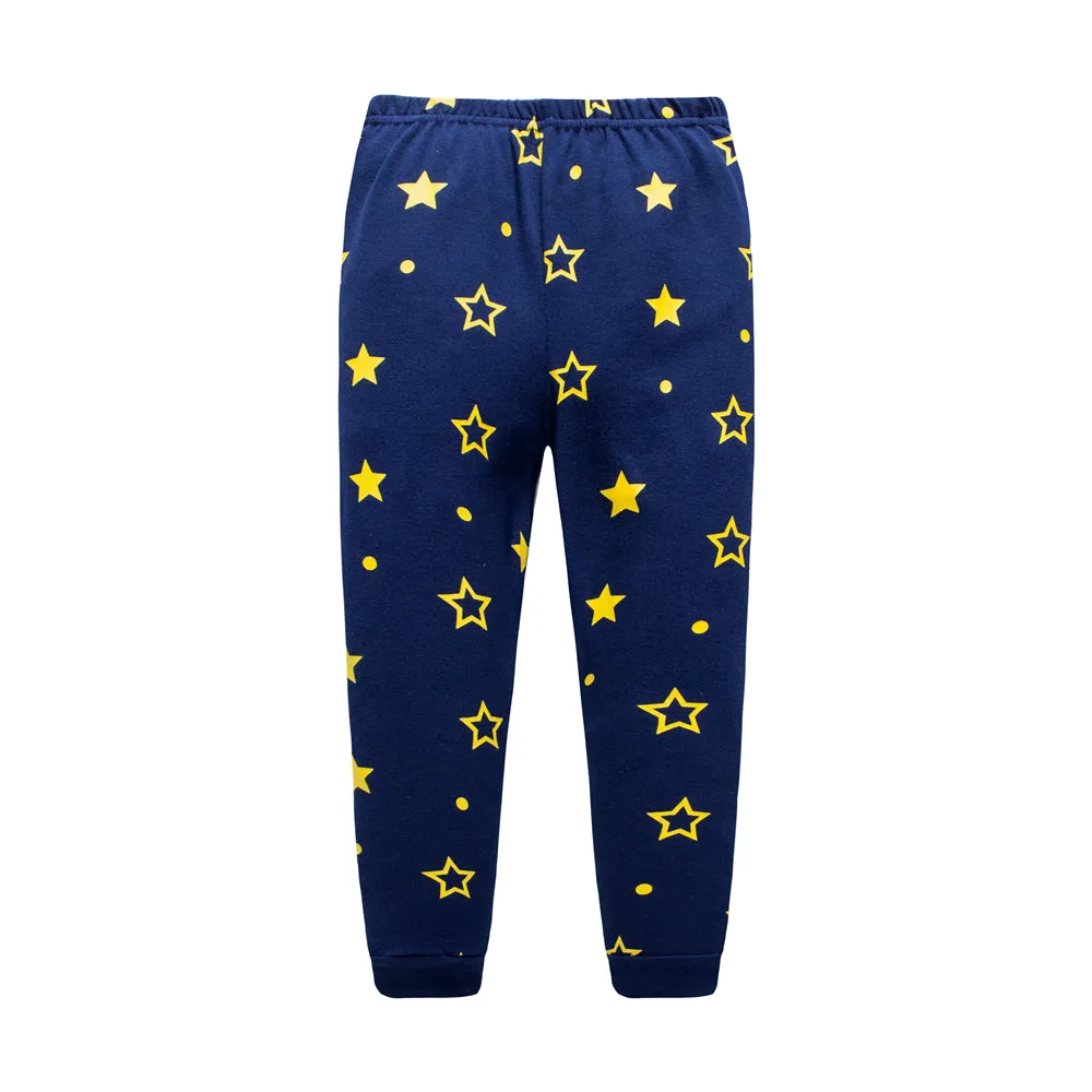 100% Cotton Kids White Blue Pajama Set