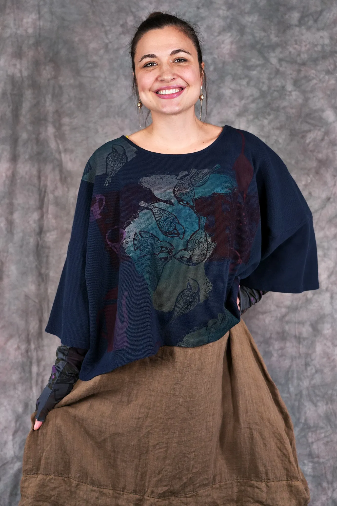 1586 Boxy Crop Thermal Top Atlantic