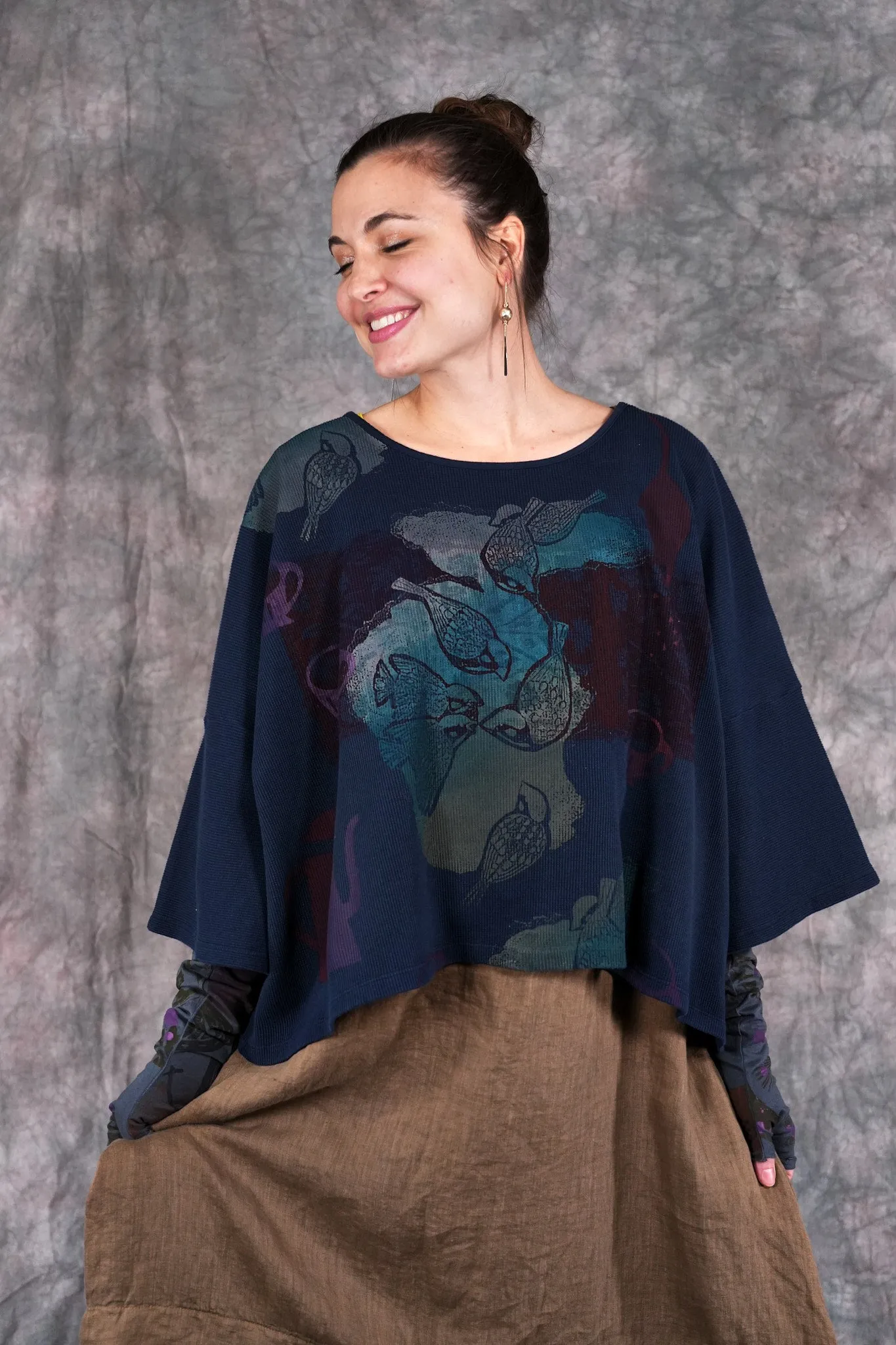 1586 Boxy Crop Thermal Top Atlantic