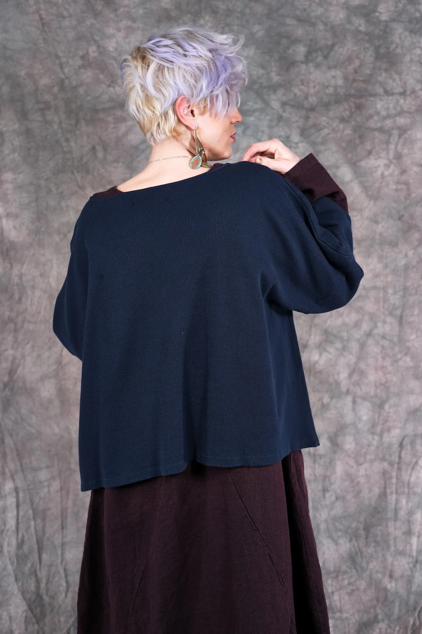1586 Boxy Crop Thermal Top Atlantic