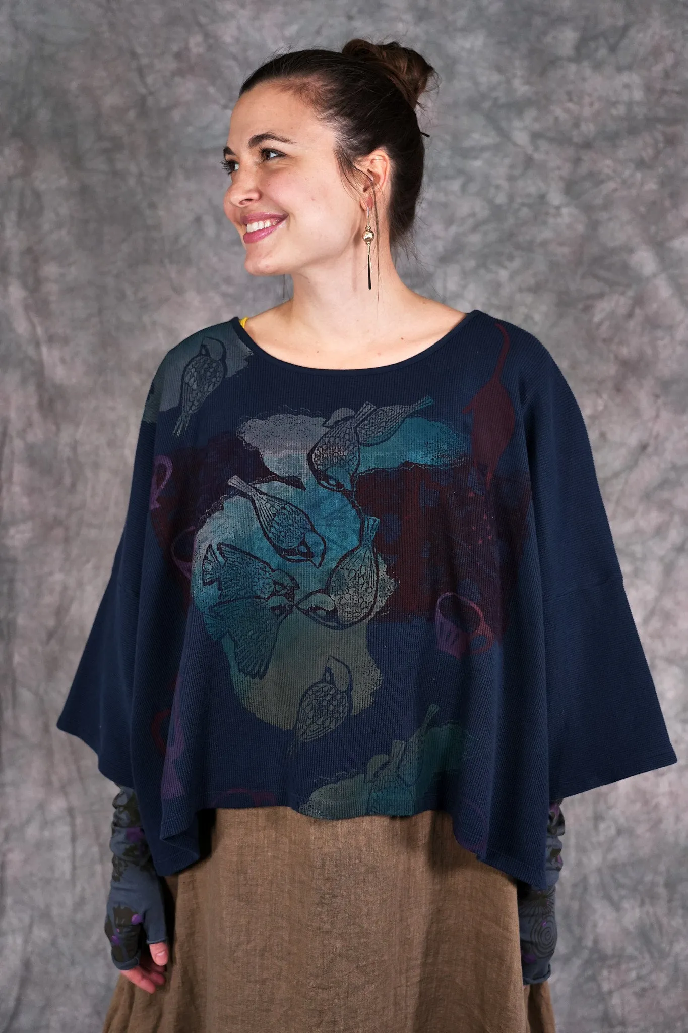 1586 Boxy Crop Thermal Top Atlantic