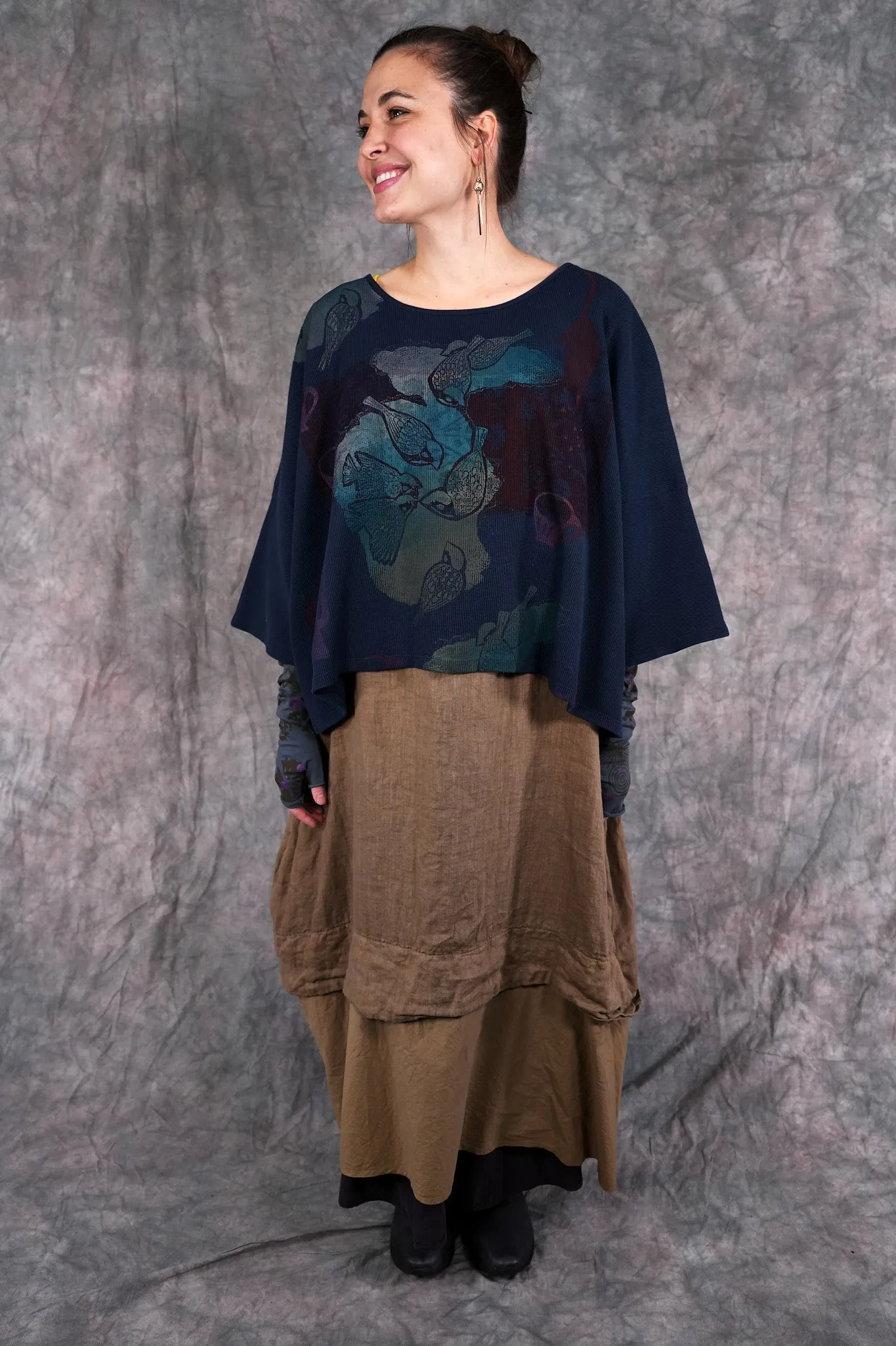 1586 Boxy Crop Thermal Top Atlantic