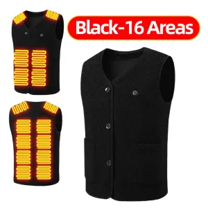 16 Spots Heated Vest USB Jacket Heated Winter Electric Heater Jacket Thermal Vest Body Warmer Coat C3