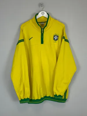 1998/00 BRAZIL 1/4 ZIP JUMPER (XXL) NIKE