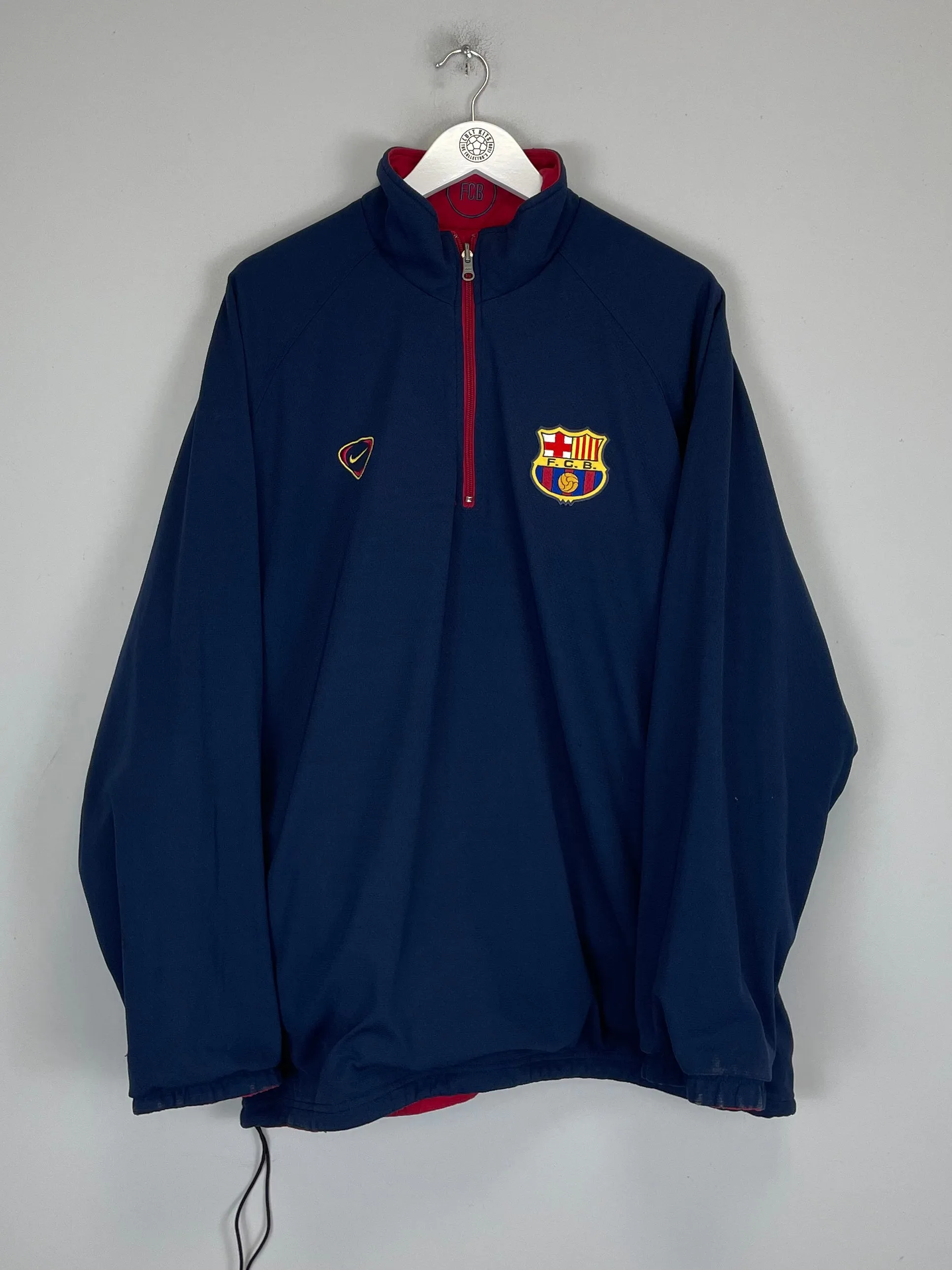 2000/02 BARCELONA 1/4 ZIP REVERSIBLE JACKET (XL) NIKE