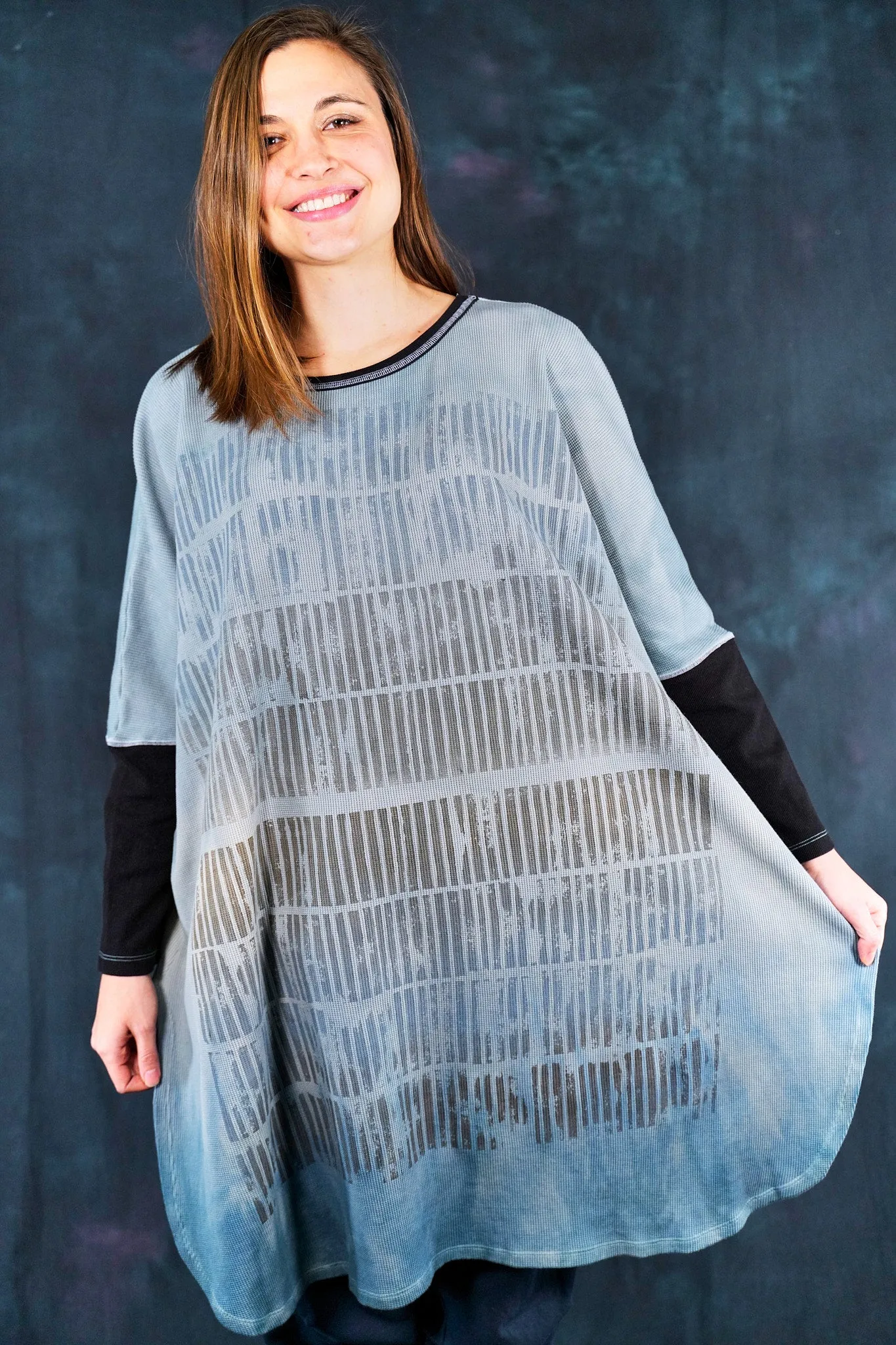 2251HD Natural City Tunic Soft Aqua Linear 2