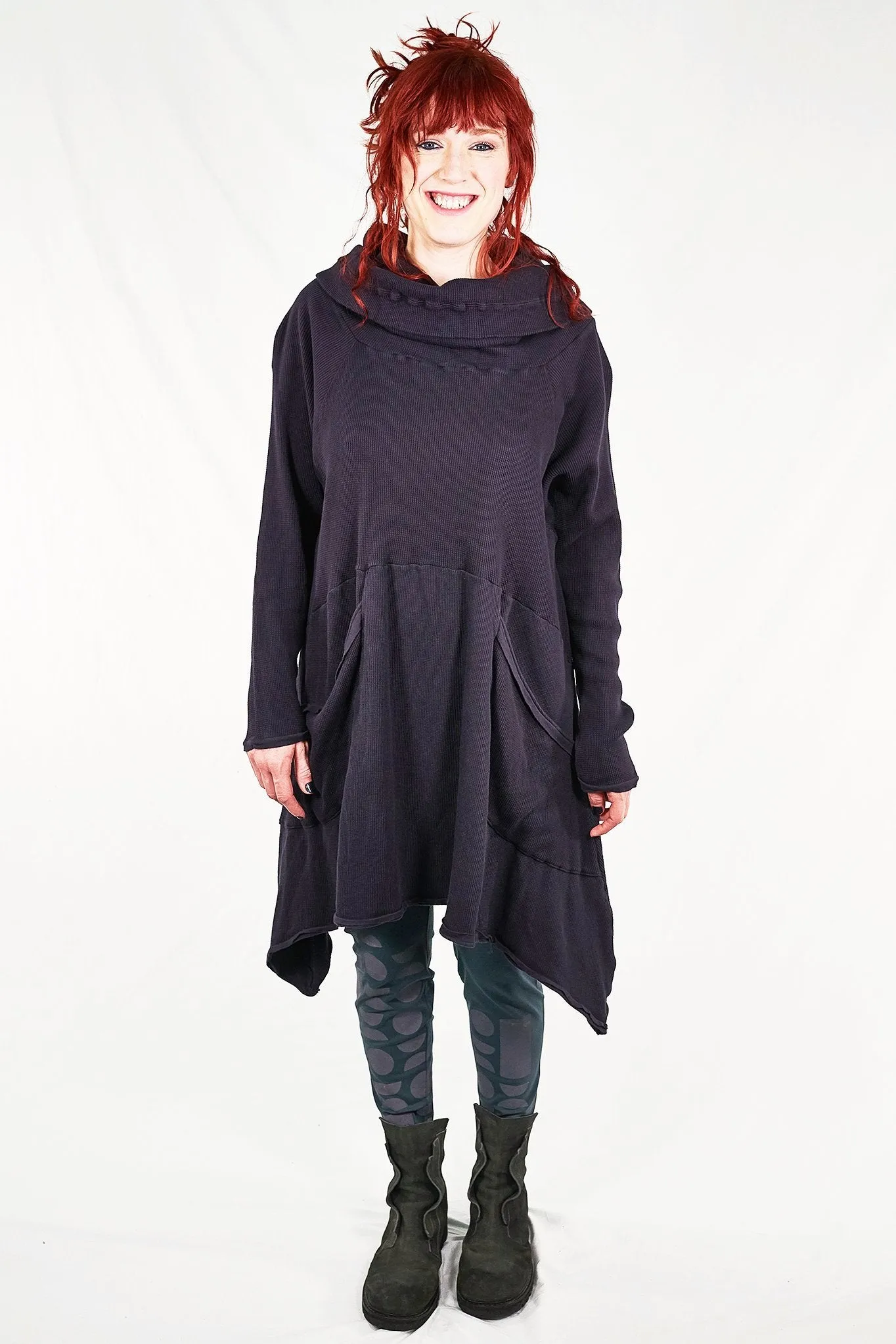 2292-Cowl Thermal Pocket Tunic-Plumblack-unprinted