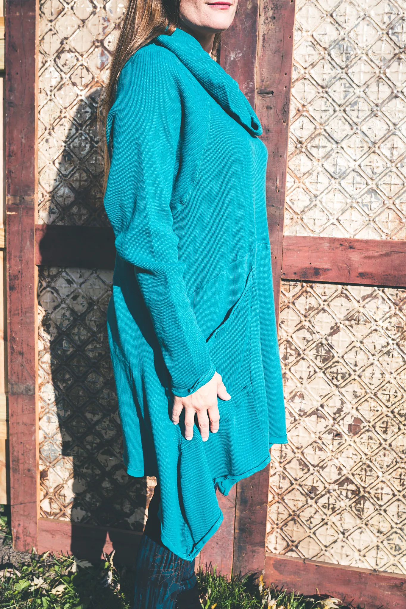 2292 Hibernation Thermal Cowl Neck Dress Riddle-U