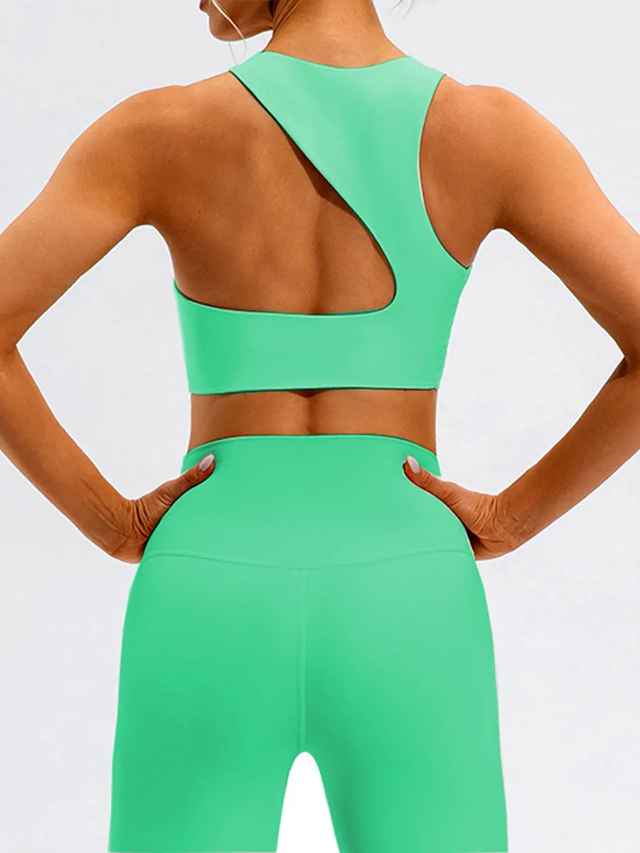 2pcs Sleeveless Tank Skin-Friendly Sports Set Workout Set Fitness Yoga Suit with Chest Pads