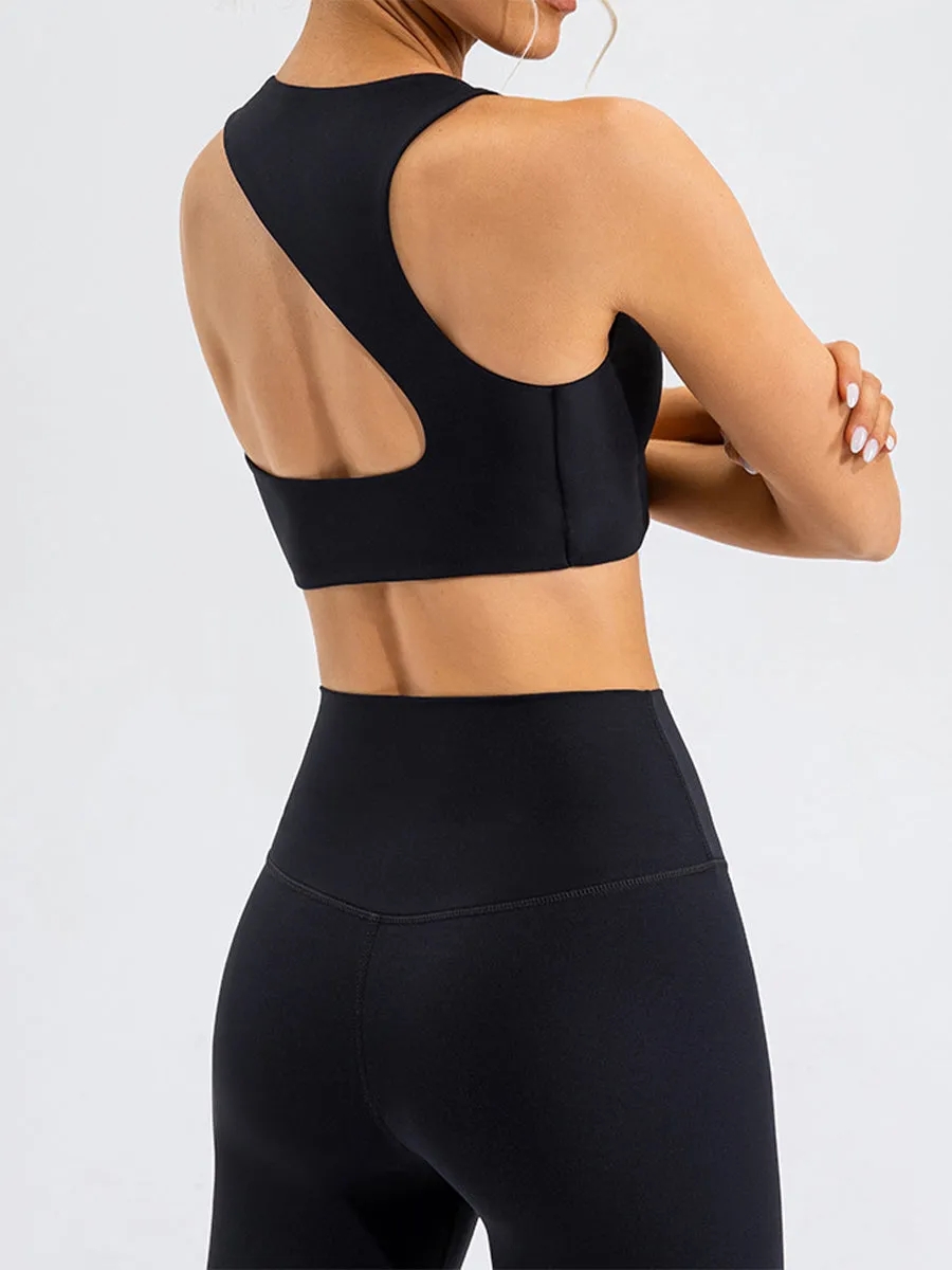 2pcs Sleeveless Tank Skin-Friendly Sports Set Workout Set Fitness Yoga Suit with Chest Pads