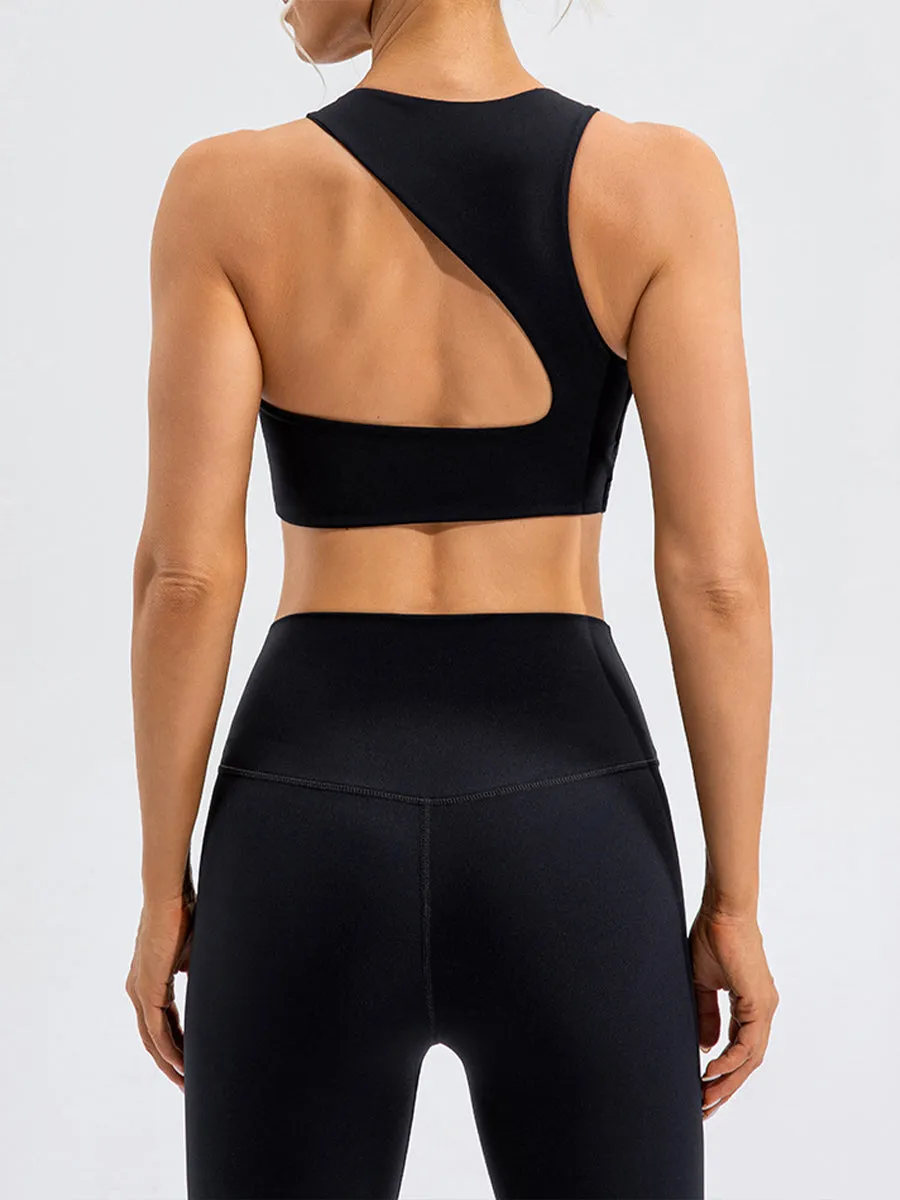 2pcs Sleeveless Tank Skin-Friendly Sports Set Workout Set Fitness Yoga Suit with Chest Pads