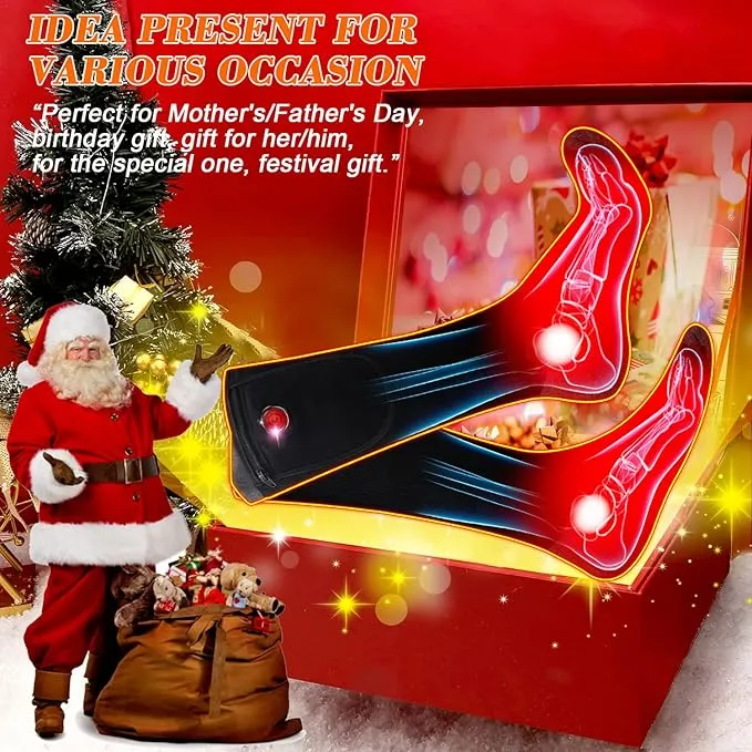 7.4V Heated Socks,Rechargeable Electric Heated Socks Camping Foot Warmer Winter Warm Socks for Men Women-Battery Heat Thick Cotton Thermal Hot Heat Sock for Outdoor Cycling Skiing Hiking,3Heat