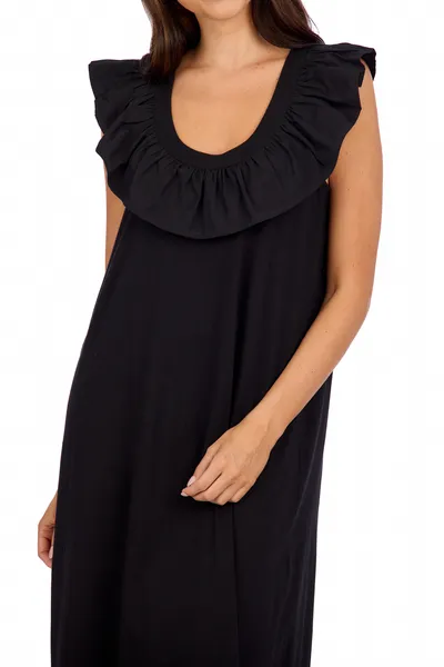 85000256BK KIMI RUFFLE MAXI DRESS BK