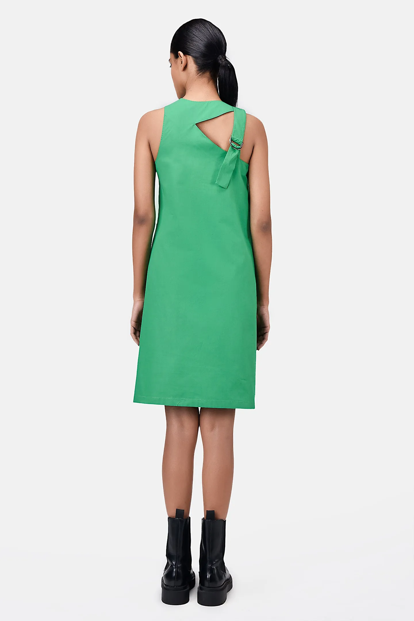 A-Line Top with Asymmetric Cross-Over Straps Spring Green