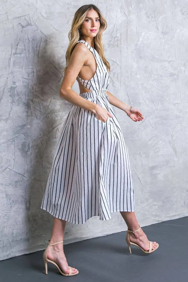 A printed poplin midi dress - ID20183