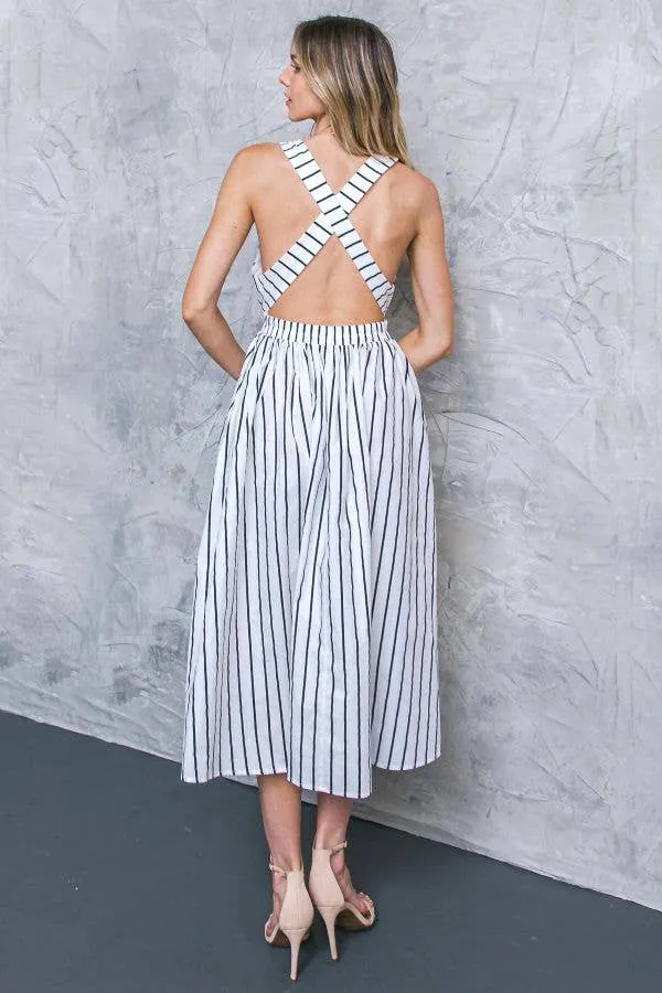 A printed poplin midi dress - ID20183