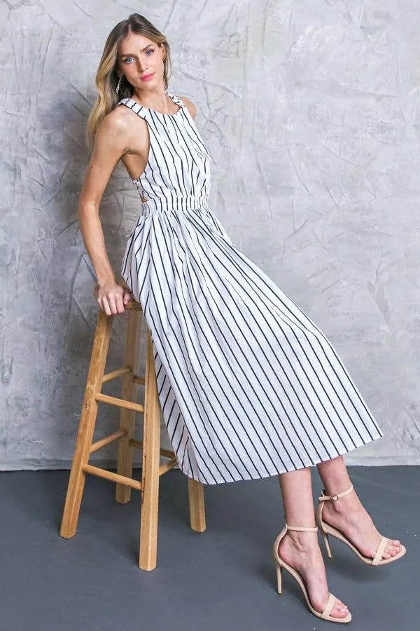 A printed poplin midi dress - ID20183