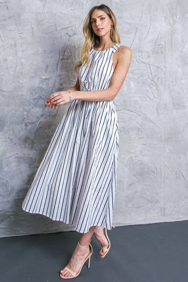 A printed poplin midi dress - ID20183