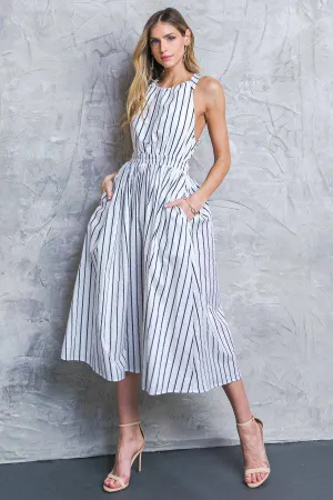 A printed poplin midi dress - ID20183
