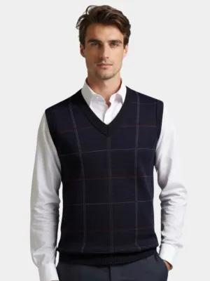 Academic Checkered Kinit Vest - Cross & Crown