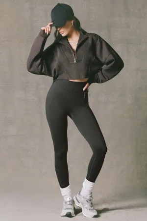 Acid Wash Cropped Sweatshirt in Ash