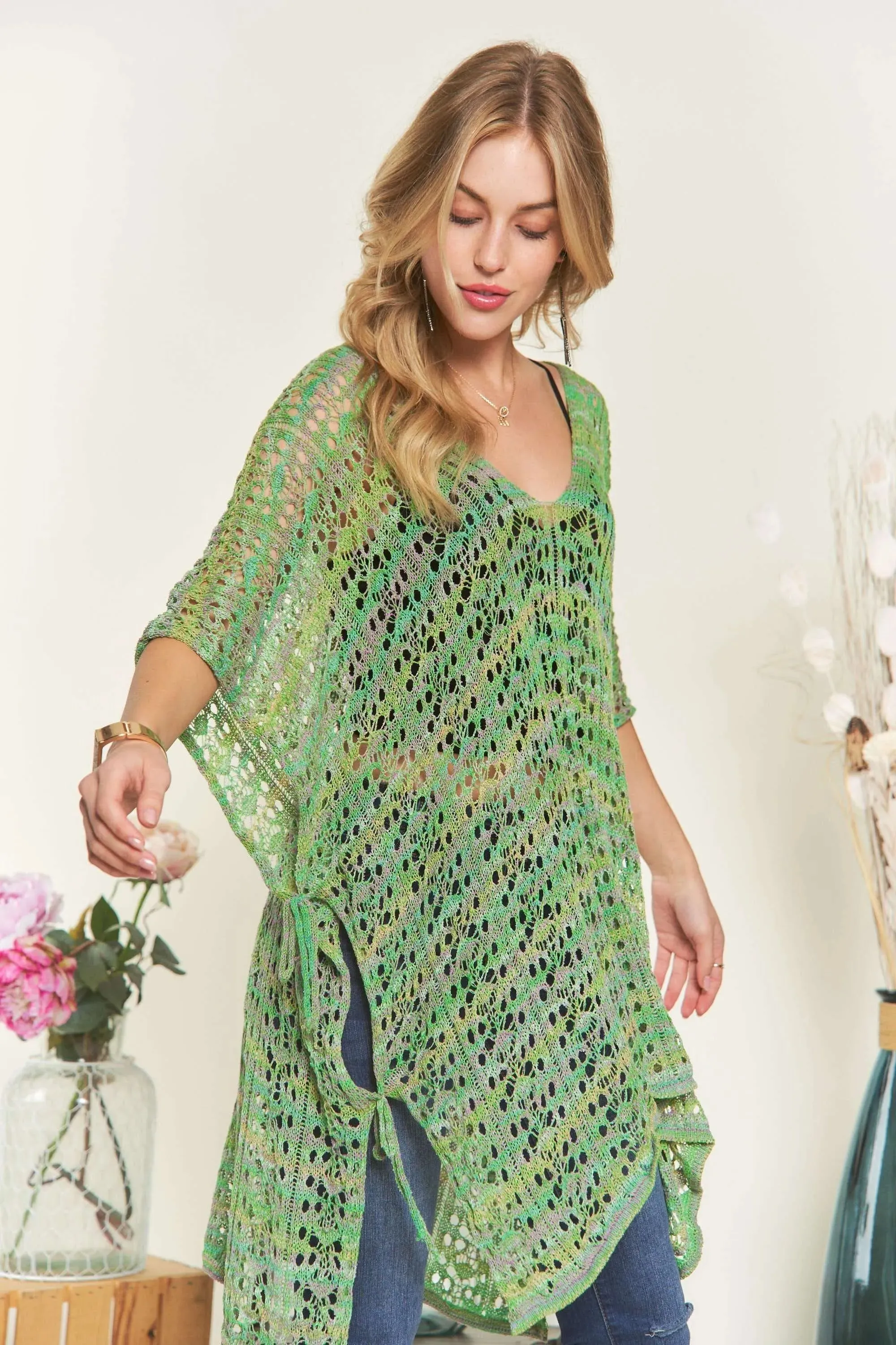 ADORA Crochet Cover Up Tunic Top
