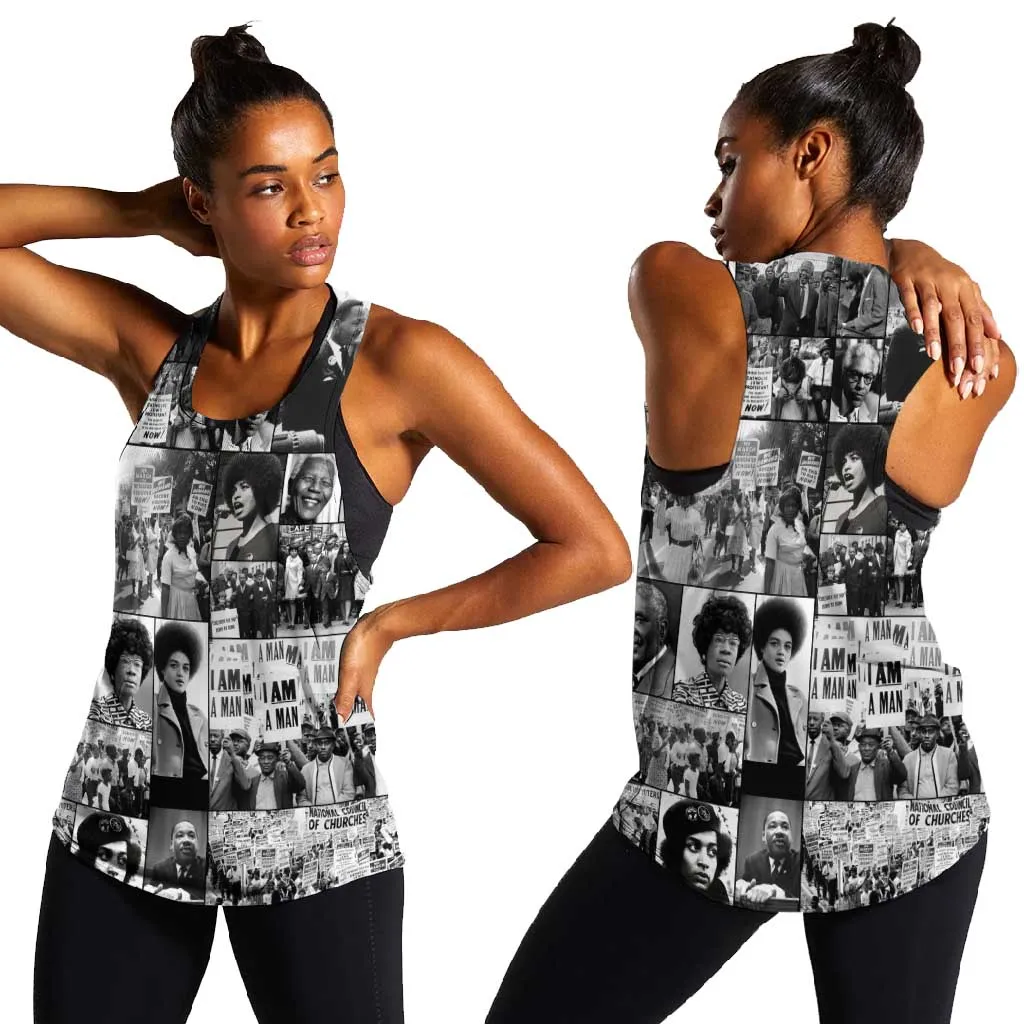 African Women Racerback Tank Black Power Images DT02