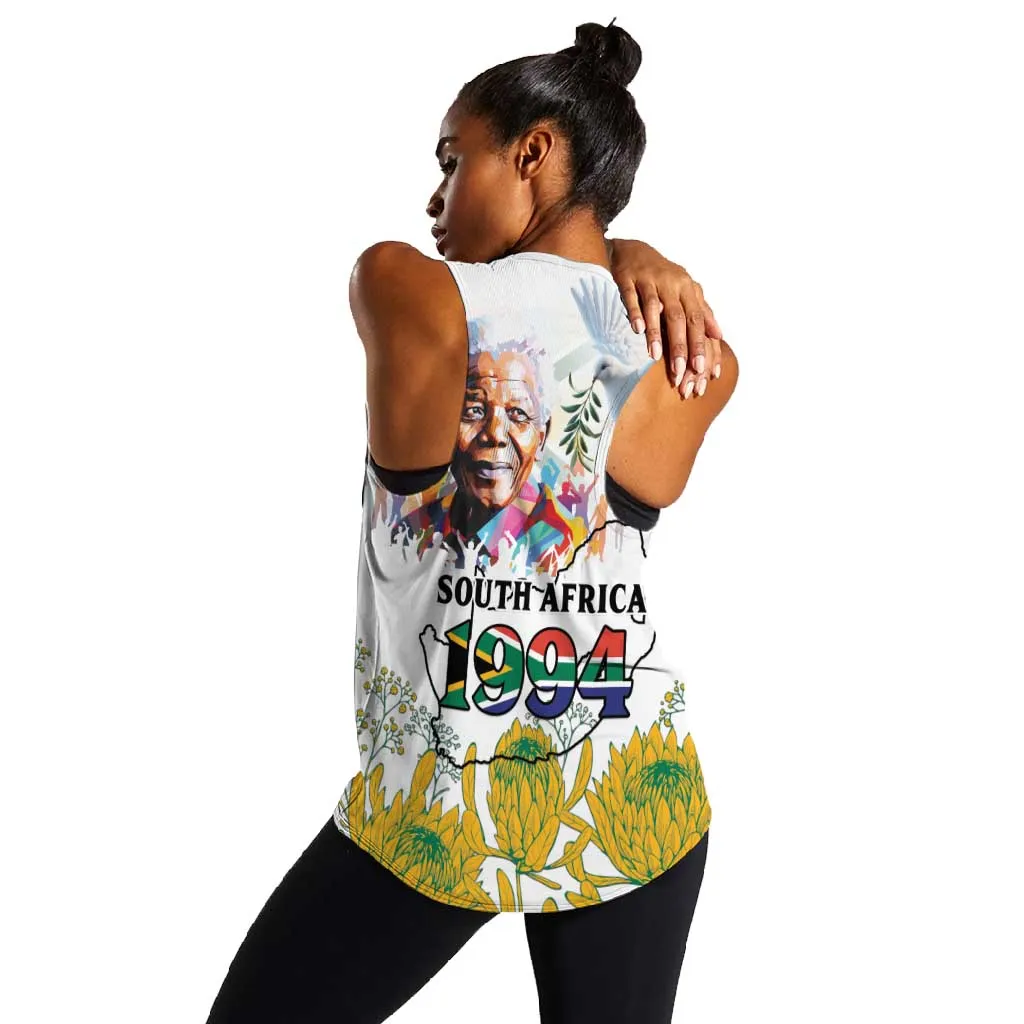 Afro South Africa Freedom Day Women Racerback Tank Nelson Mandela LT15