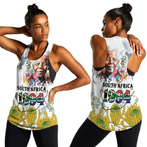 Afro South Africa Freedom Day Women Racerback Tank Nelson Mandela LT15