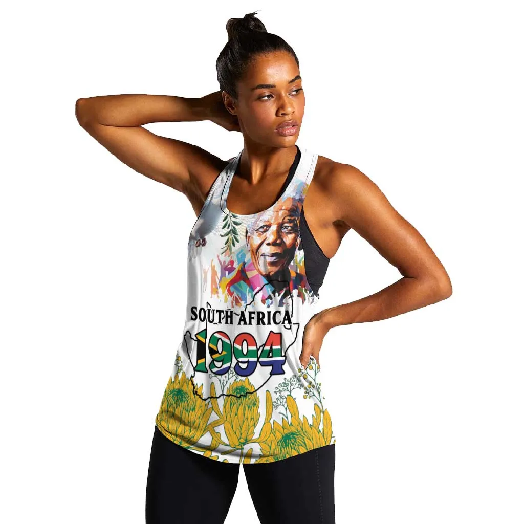 Afro South Africa Freedom Day Women Racerback Tank Nelson Mandela LT15