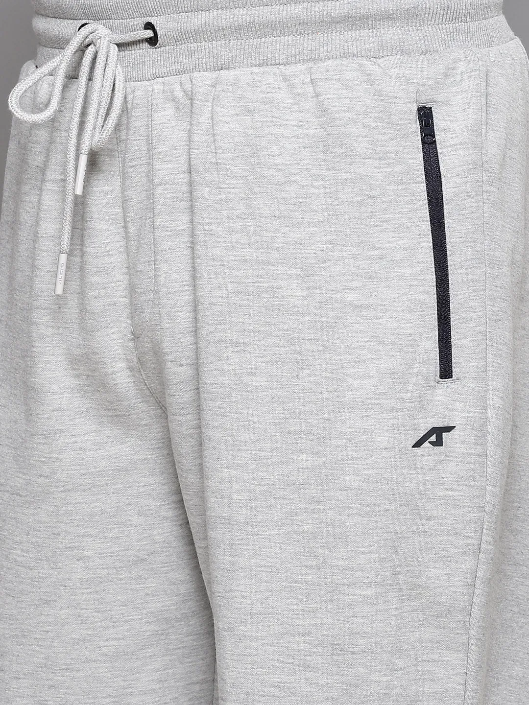Alcis Men Grey Melange Solid Tracksuit