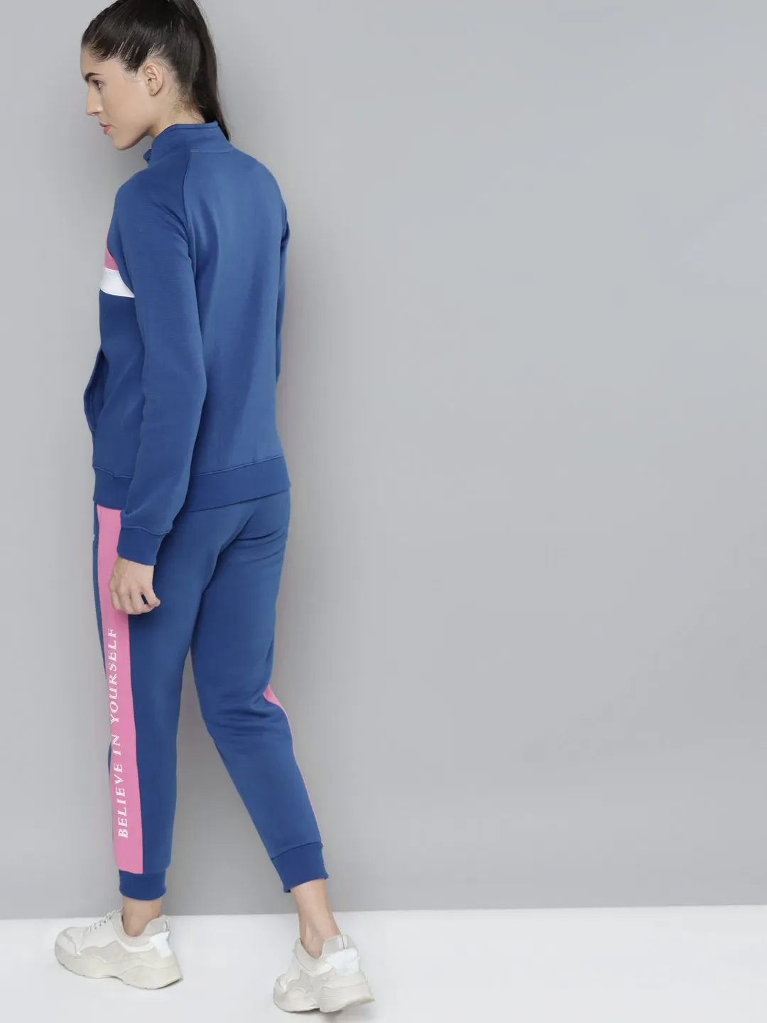 Alcis Women Colourblocked Blue Tracksuits
