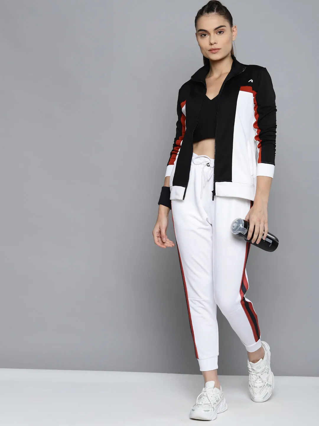 Alcis Women Colourblocked White Tracksuits