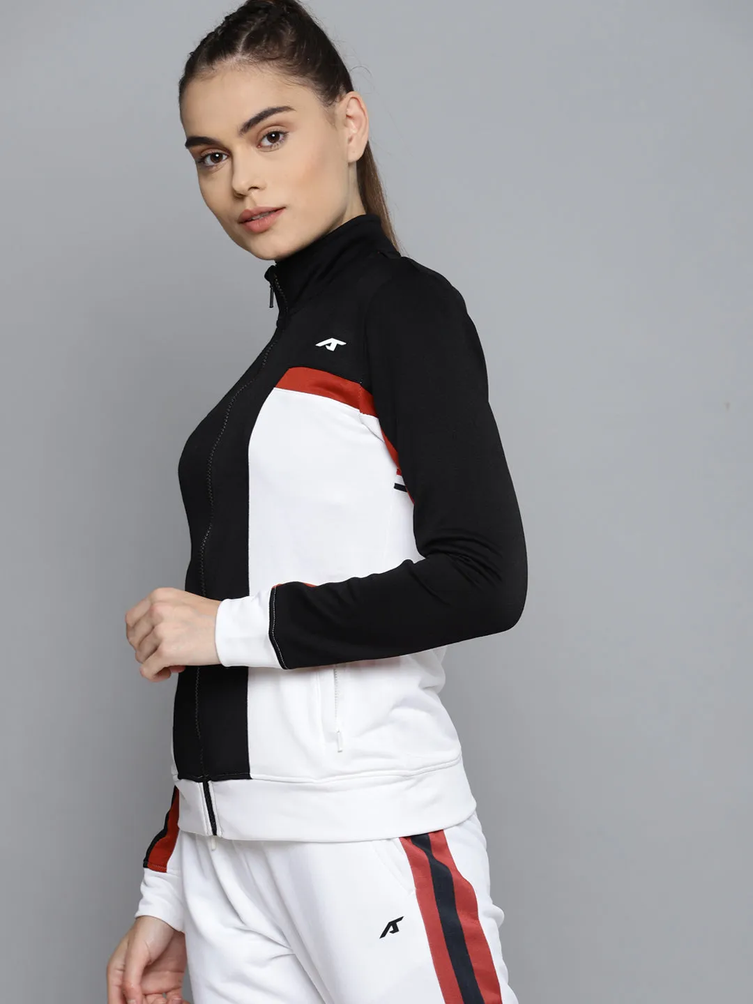 Alcis Women Colourblocked White Tracksuits