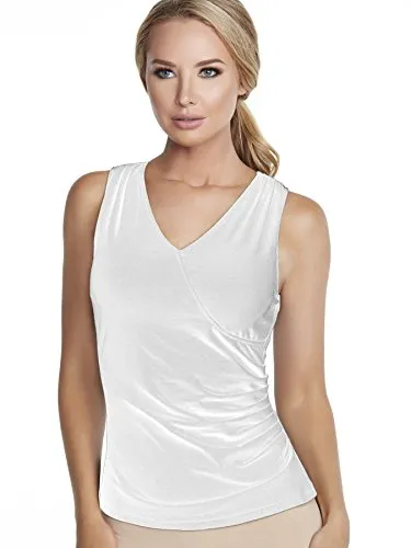 Alexandra B Underwire Bra Cotton Surplice Tank Top - M3153