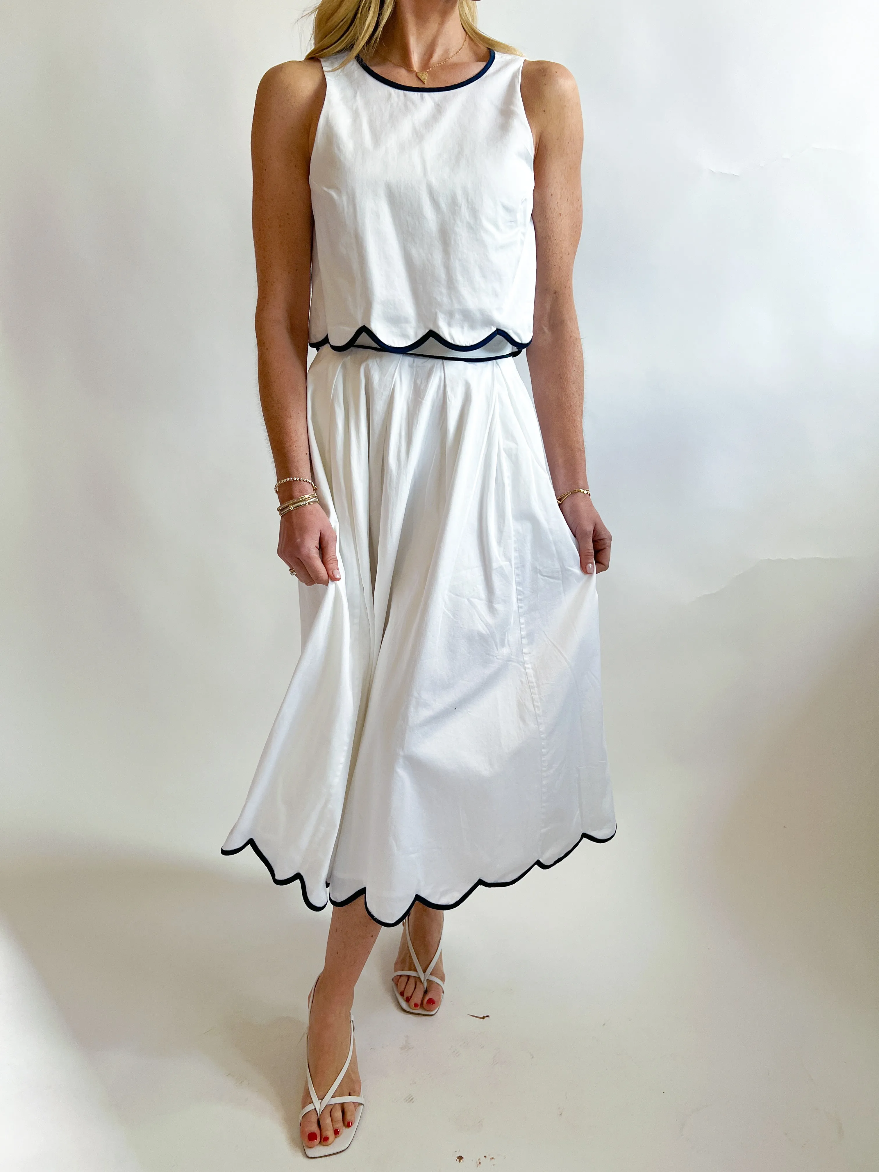 Alexis Cotton Scallop Top