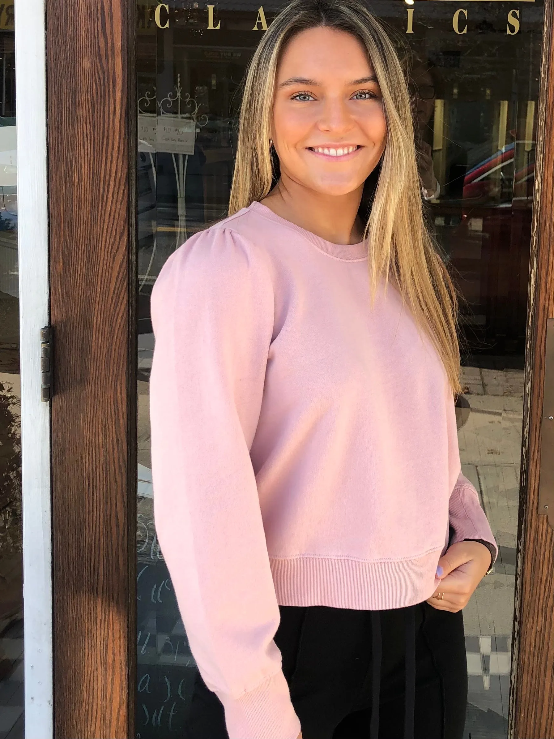 ALINA PUFF SLEEVE CREW