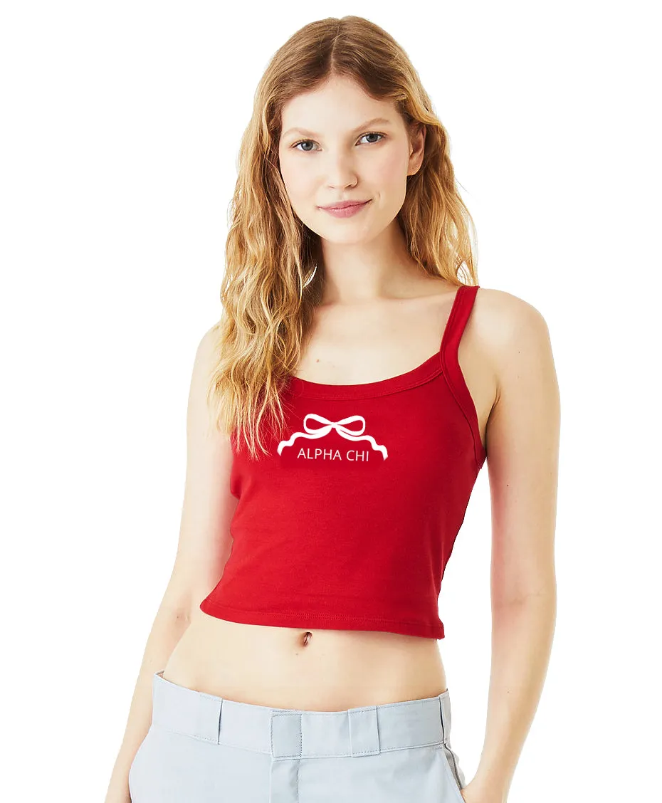 Alpha Chi Omega Spaghetti Strap tank - A CHI O Bow