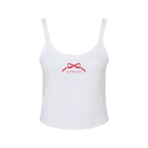 Alpha Chi Omega Spaghetti Strap tank - A CHI O Bow