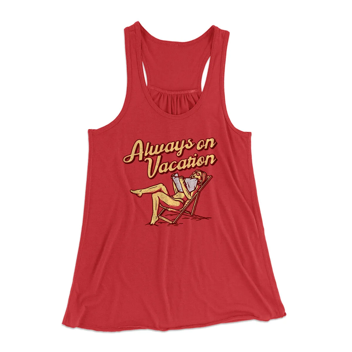 Always On Vacation Women's Flowey Racerback Tank Top