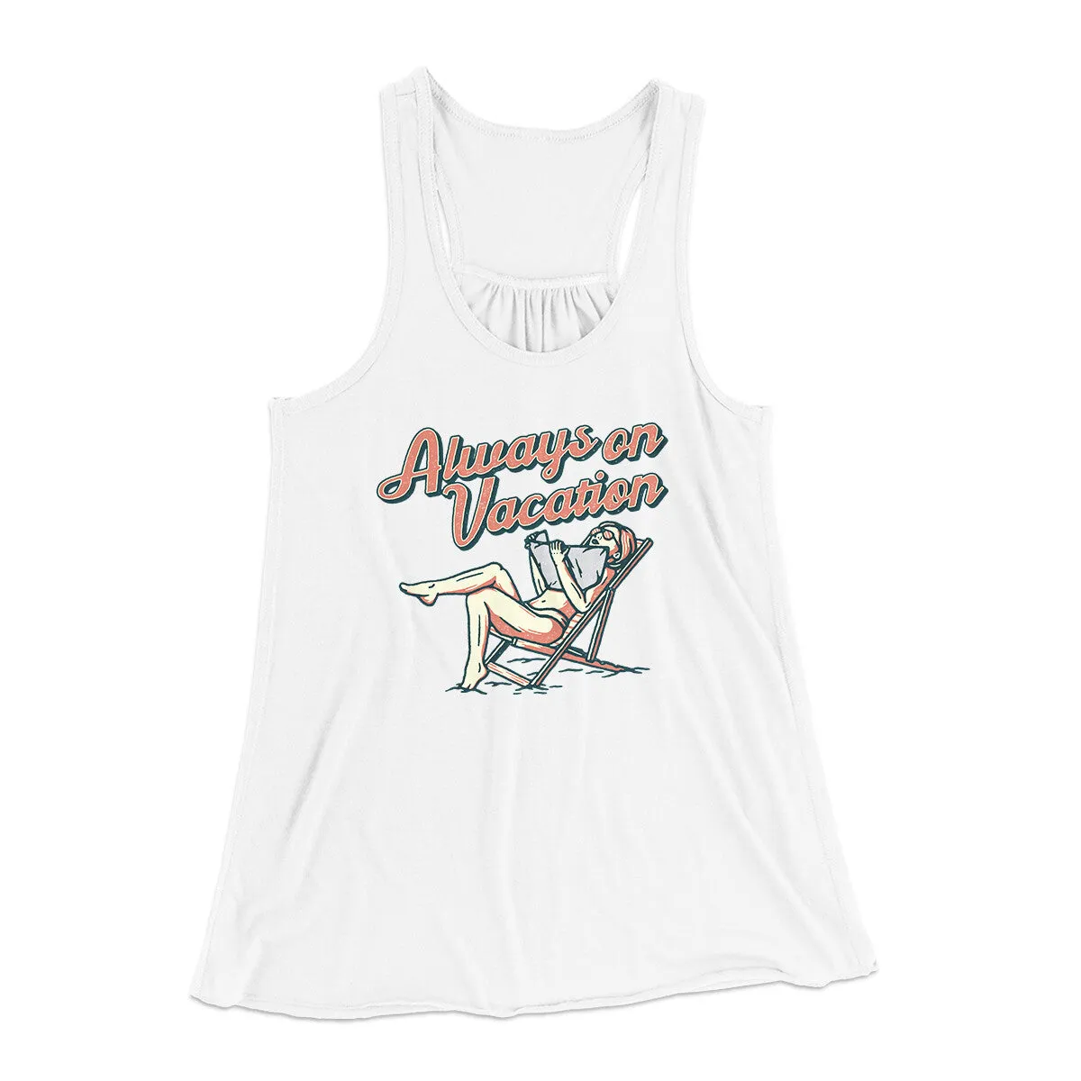 Always On Vacation Women's Flowey Racerback Tank Top