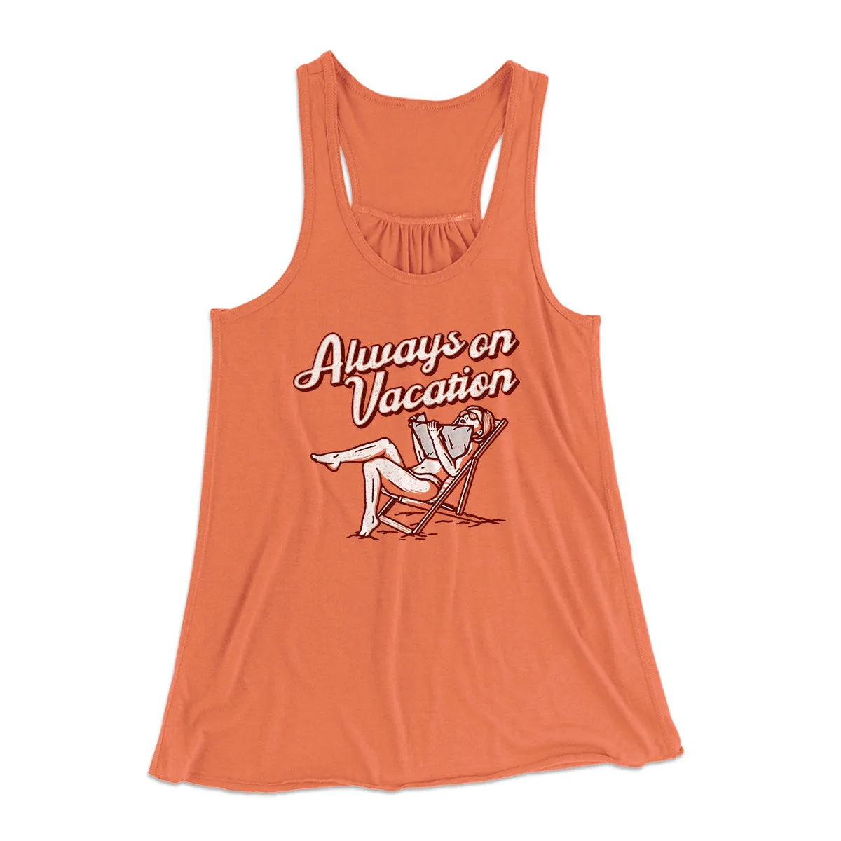 Always On Vacation Women's Flowey Racerback Tank Top