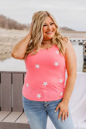 American Spirit Racerback Tank Top- Neon Pink