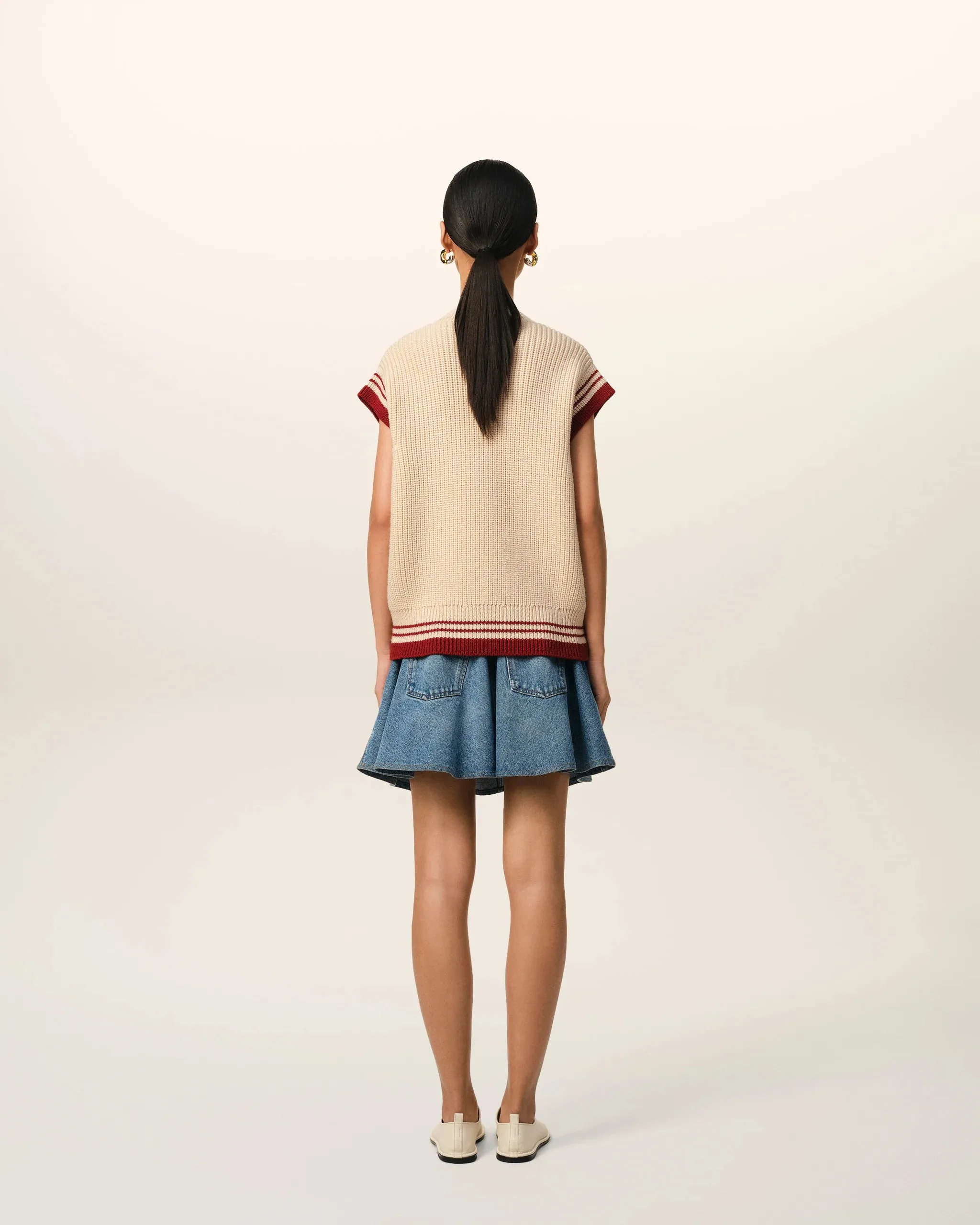 AMI PARIS RIBBED SWEATER VEST