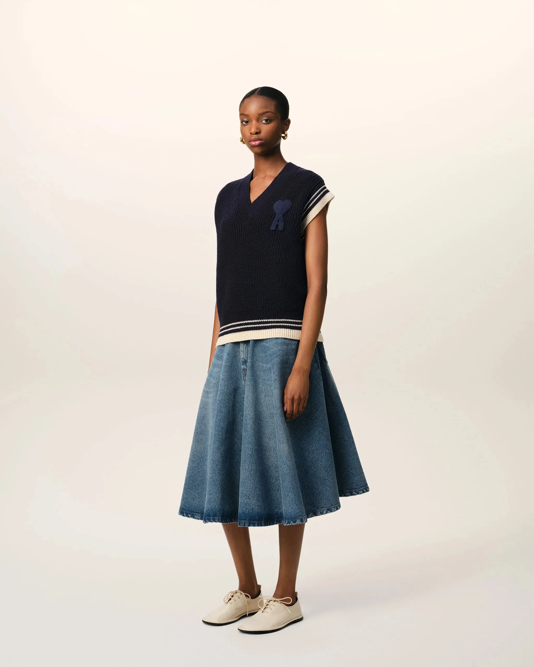 AMI PARIS RIBBED SWEATER VEST