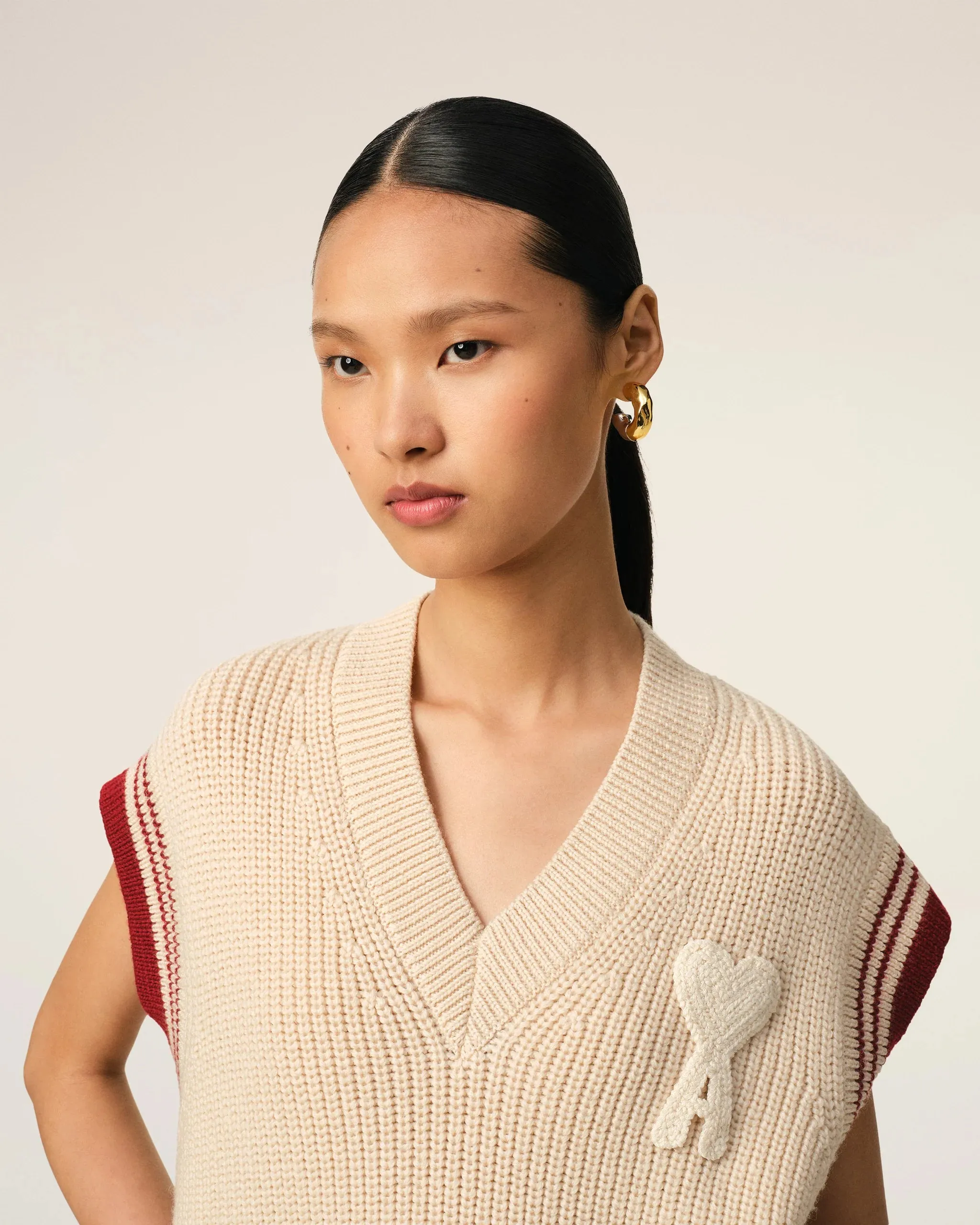 AMI PARIS RIBBED SWEATER VEST