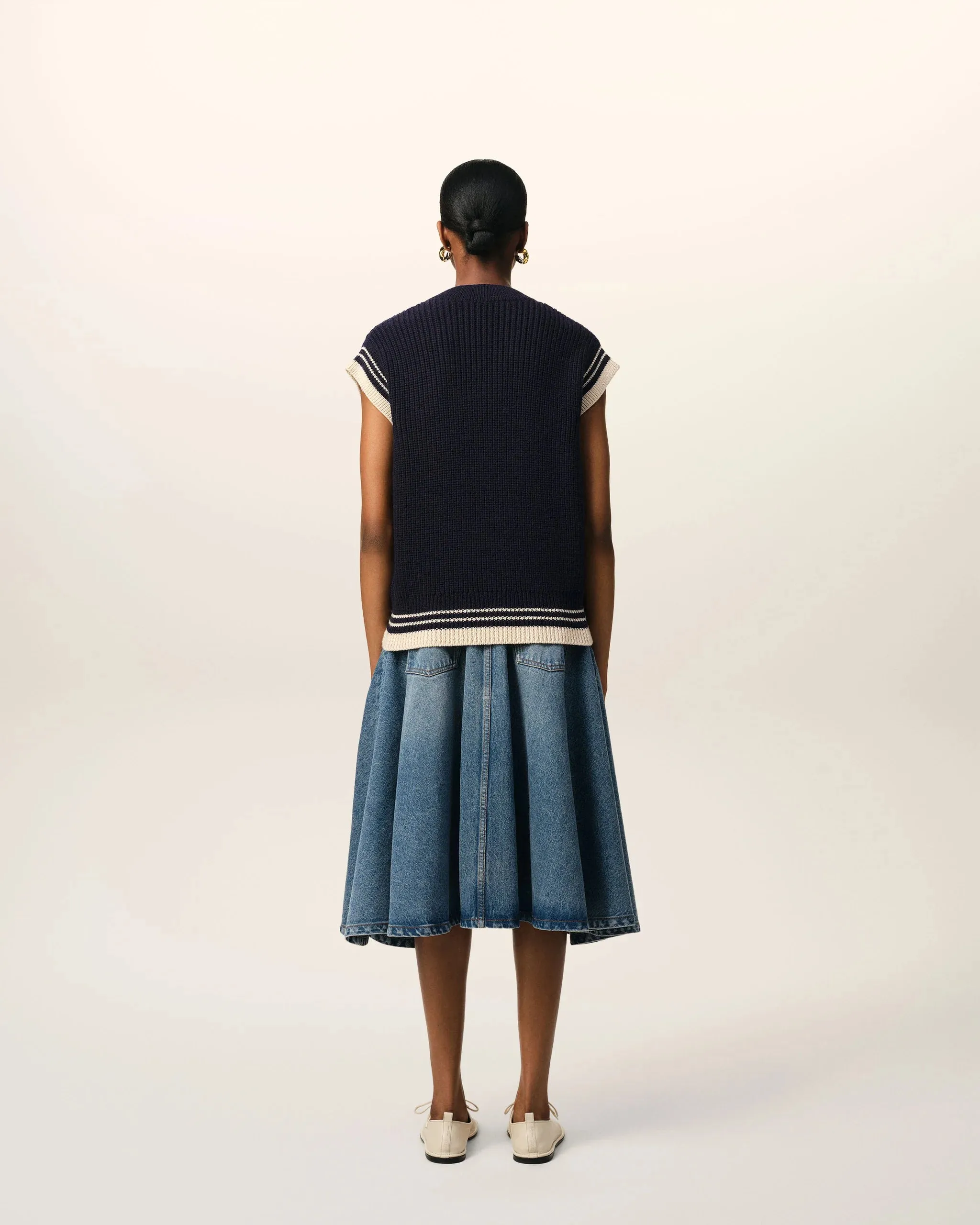 AMI PARIS RIBBED SWEATER VEST
